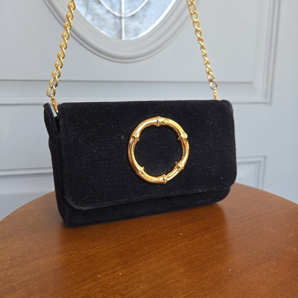 Lilly Pulitzer Black Velvet Clutch